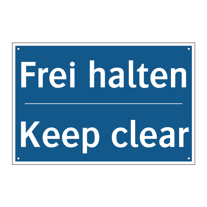 Frei halten - Keep clear