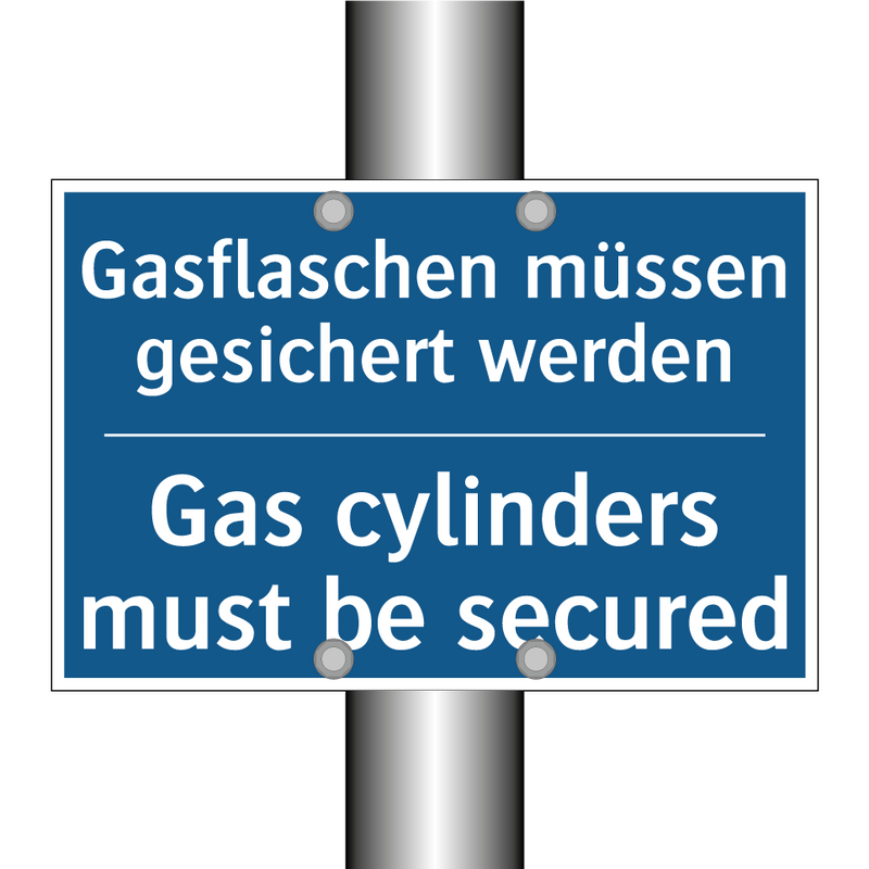 Gasflaschen müssen gesichert werden/.../ - Gas cylinders must be secured