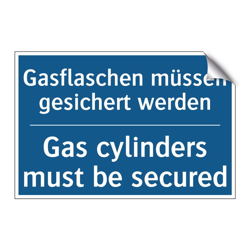 Gasflaschen müssen gesichert werden/.../ - Gas cylinders must be secured