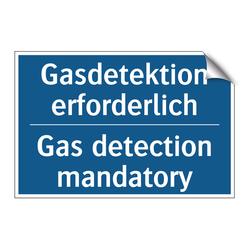 Gasdetektion erforderlich - Gas detection mandatory