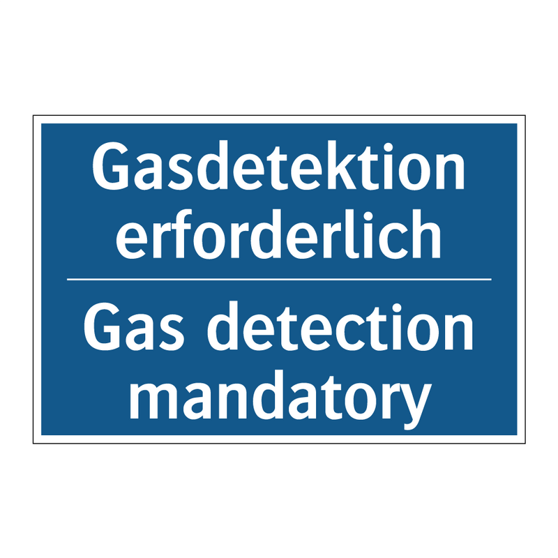 Gasdetektion erforderlich - Gas detection mandatory