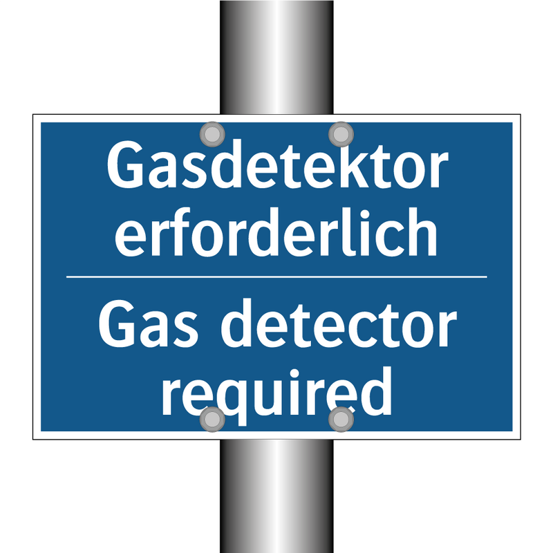 Gasdetektor erforderlich - Gas detector required