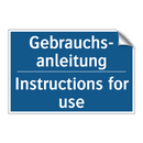 Gebrauchs- anleitung - Instructions for use