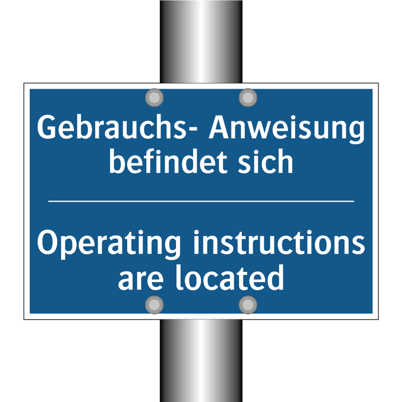Gebrauchs- Anweisung befindet /.../ - Operating instructions are located/.../