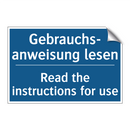 Gebrauchs- anweisung lesen - Read the instructions for use