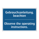 Gebrauchsanleitung. beachten - Observe the operating instructions./.../