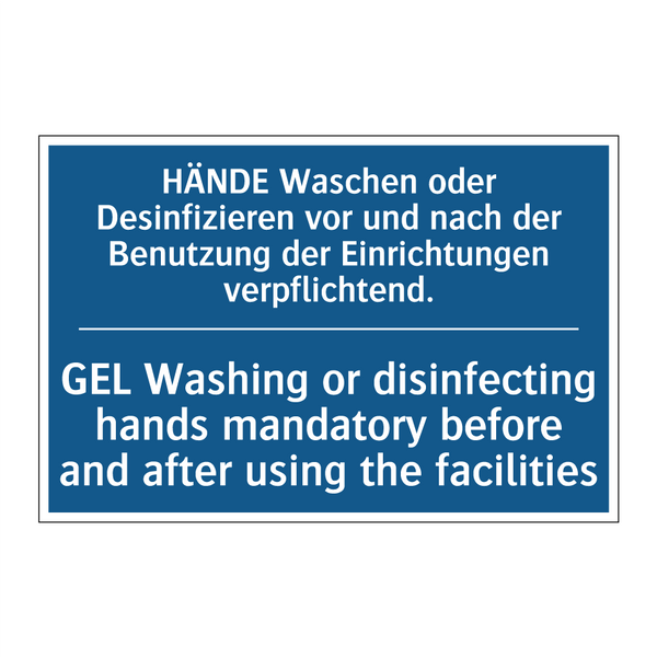 HÄNDE Waschen oder Desinfizieren /.../ - GEL Washing or disinfecting hands /.../