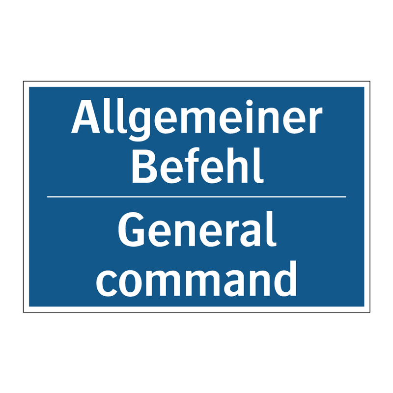 Allgemeiner Befehl - General command