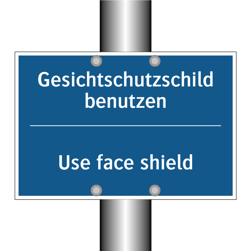 Gesichtschutzschild benutzen - Use face shield