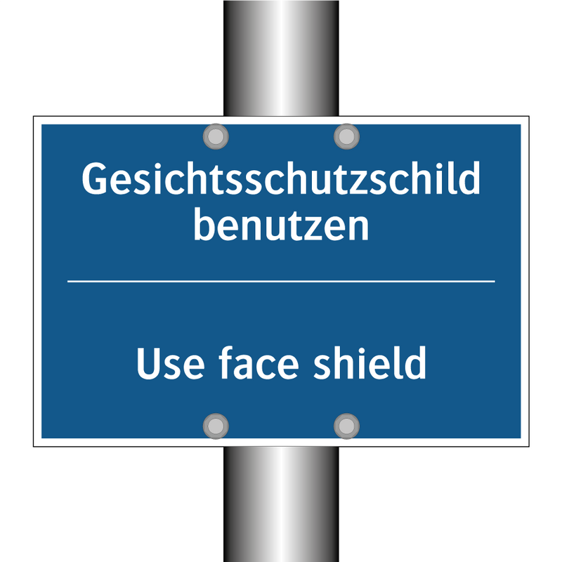 Gesichtsschutzschild benutzen - Use face shield
