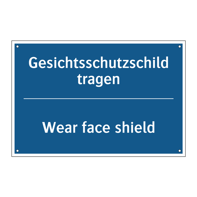 Gesichtsschutzschild tragen - Wear face shield