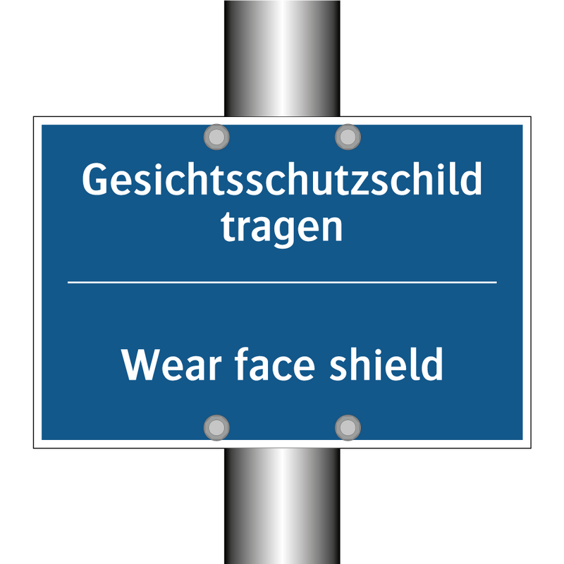 Gesichtsschutzschild tragen - Wear face shield