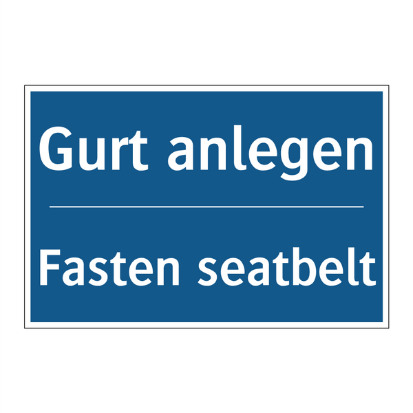 Gurt anlegen - Fasten seatbelt