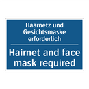 Haarnetz und Gesichtsmaske erforderlich/.../ - Hairnet and face mask required