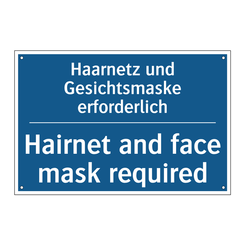 Haarnetz und Gesichtsmaske erforderlich/.../ - Hairnet and face mask required