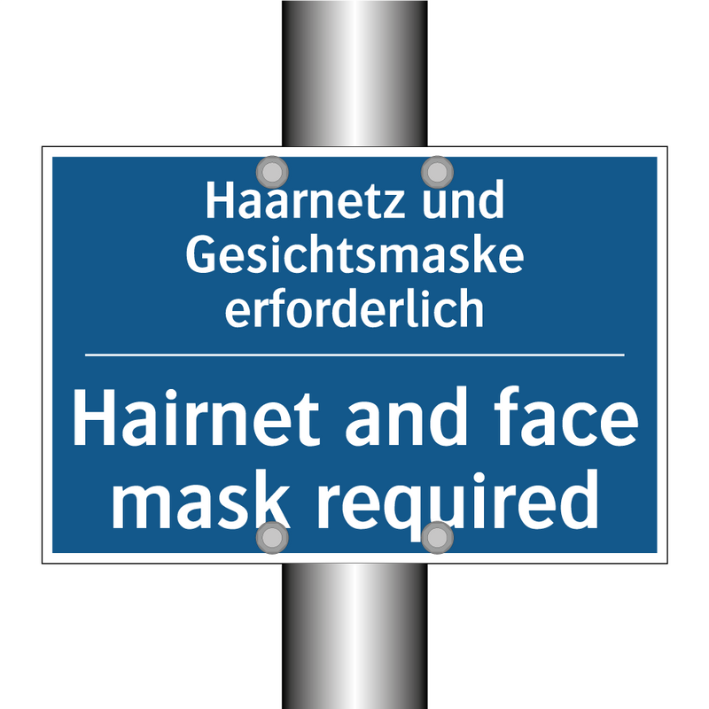 Haarnetz und Gesichtsmaske erforderlich/.../ - Hairnet and face mask required