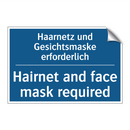 Haarnetz und Gesichtsmaske erforderlich/.../ - Hairnet and face mask required