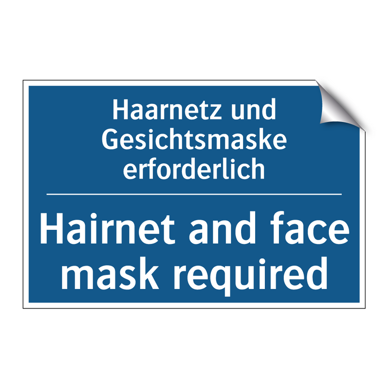 Haarnetz und Gesichtsmaske erforderlich/.../ - Hairnet and face mask required