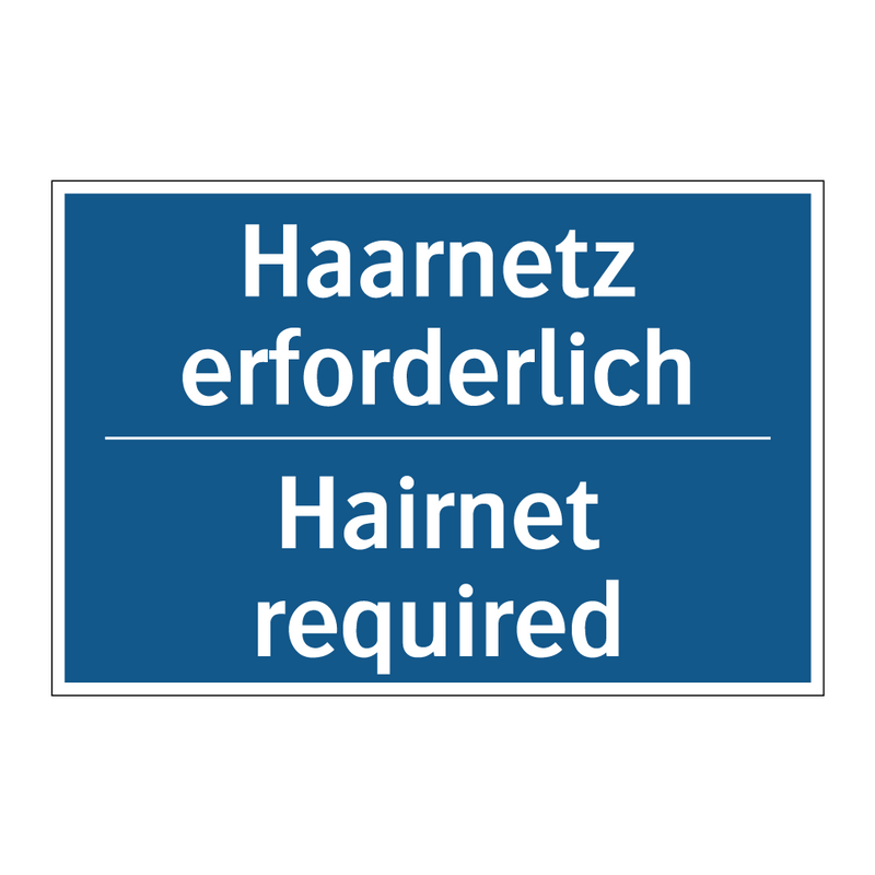 Haarnetz erforderlich - Hairnet required