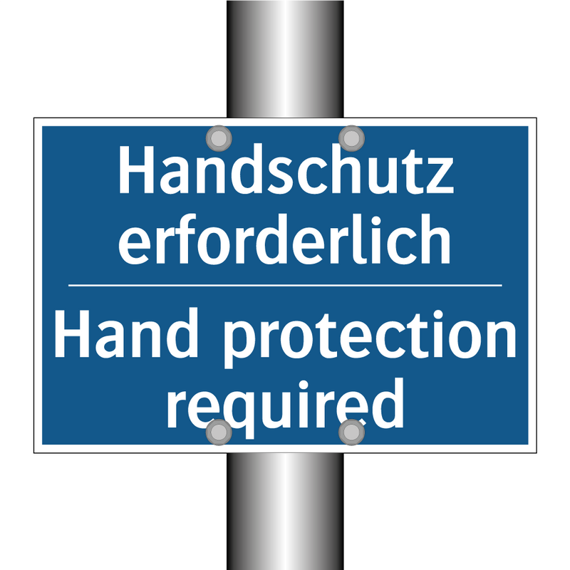 Handschutz erforderlich - Hand protection required