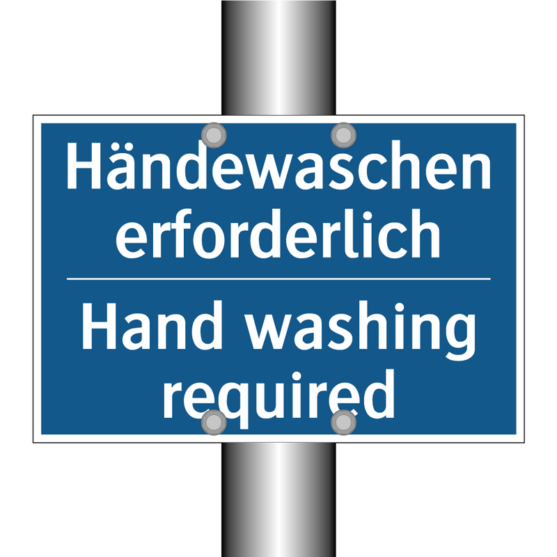 Händewaschen erforderlich - Hand washing required