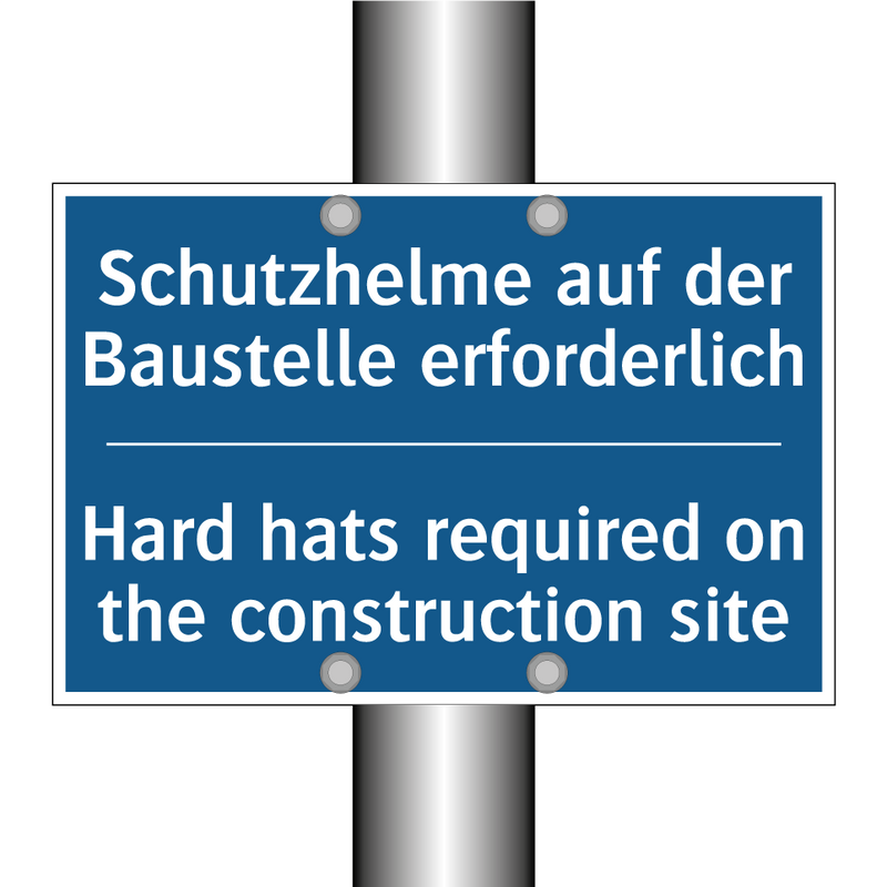 Schutzhelme auf der Baustelle /.../ - Hard hats required on the construction /.../