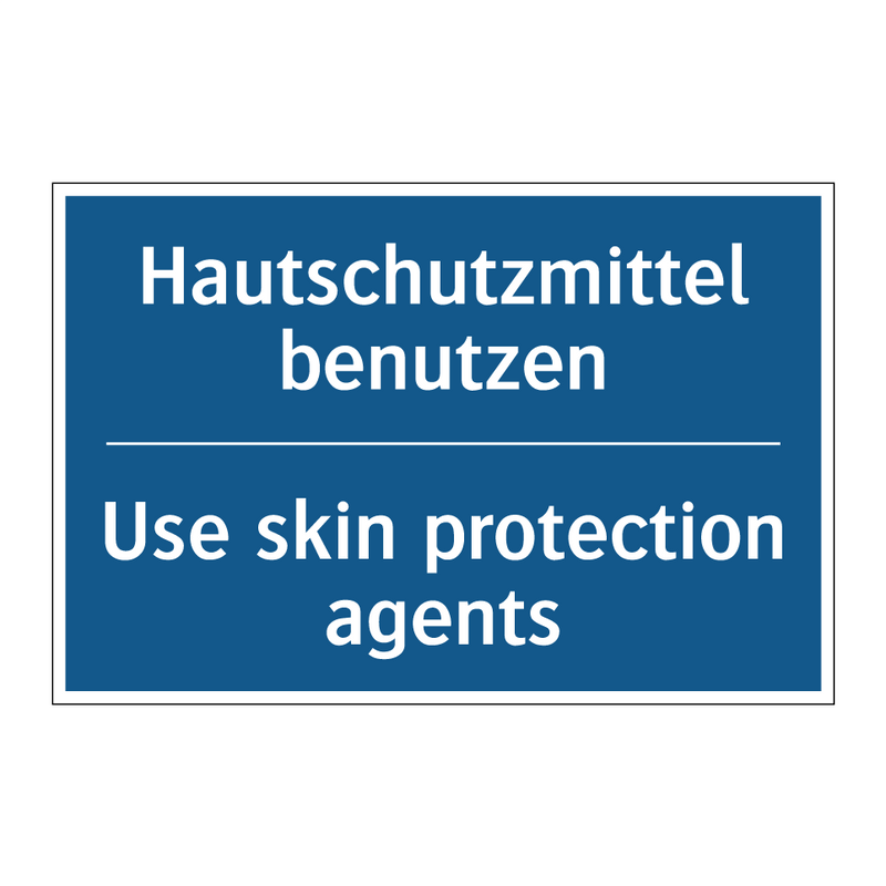 Hautschutzmittel benutzen - Use skin protection agents