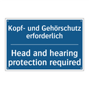 Kopf- und Gehörschutz erforderlich/.../ - Head and hearing protection required/.../