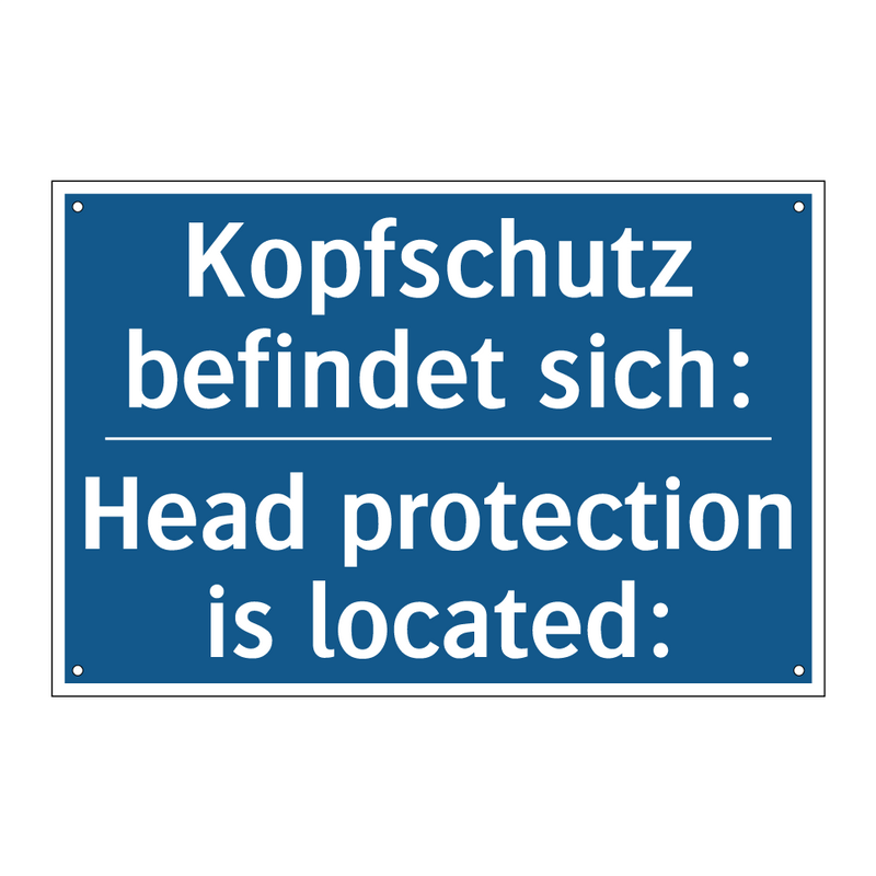 Kopfschutz befindet sich: - Head protection is located: