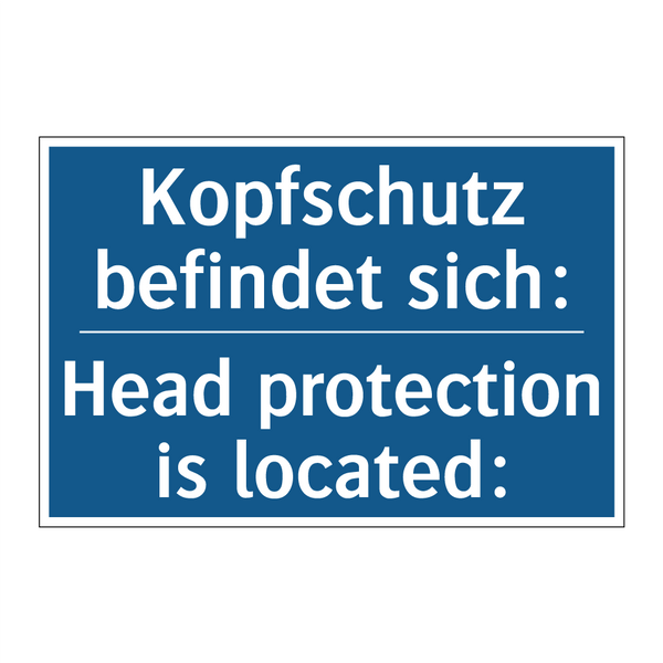 Kopfschutz befindet sich: - Head protection is located: