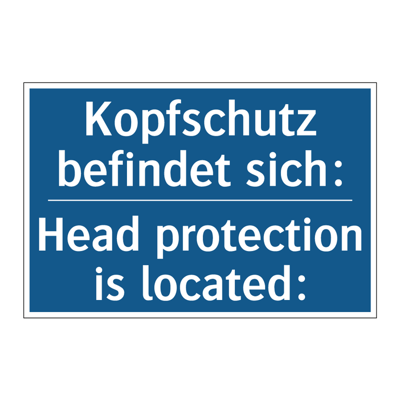 Kopfschutz befindet sich: - Head protection is located: