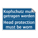 Kopfschutz muss getragen werden/.../ - Head protection must be worn