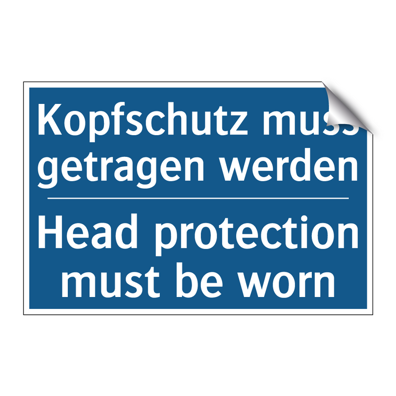 Kopfschutz muss getragen werden/.../ - Head protection must be worn