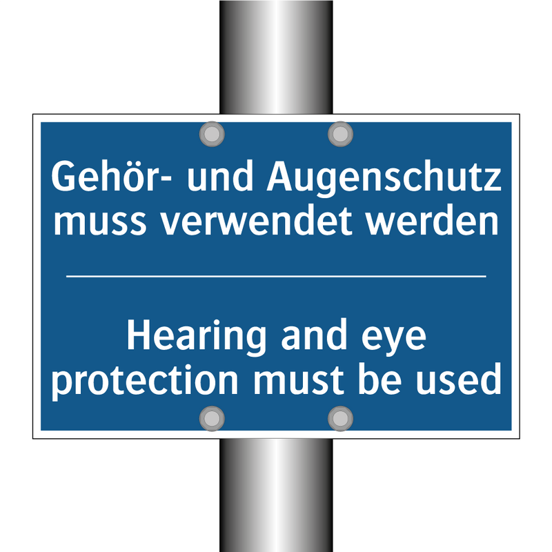 Gehör- und Augenschutz muss verwendet /.../ - Hearing and eye protection must /.../