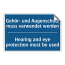 Gehör- und Augenschutz muss verwendet /.../ - Hearing and eye protection must /.../