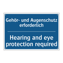 Gehör- und Augenschutz erforderlich/.../ - Hearing and eye protection required/.../