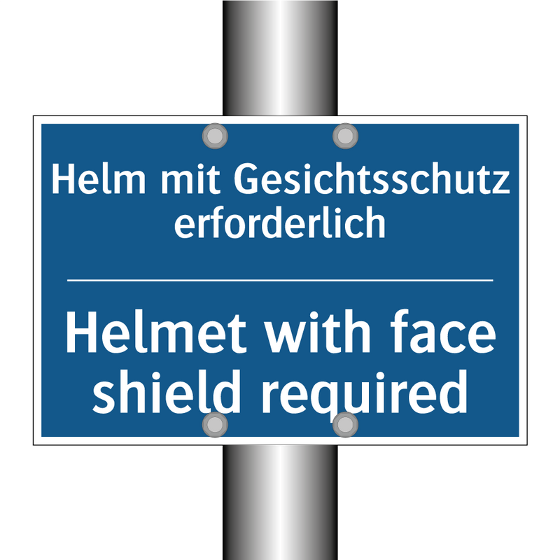 Helm mit Gesichtsschutz erforderlich/.../ - Helmet with face shield required/.../