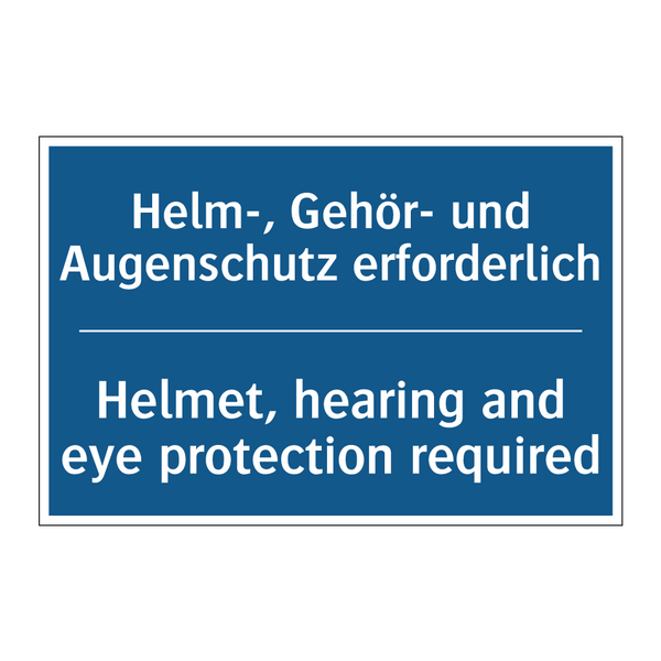 Helm-, Gehör- und Augenschutz /.../ - Helmet, hearing and eye protection /.../