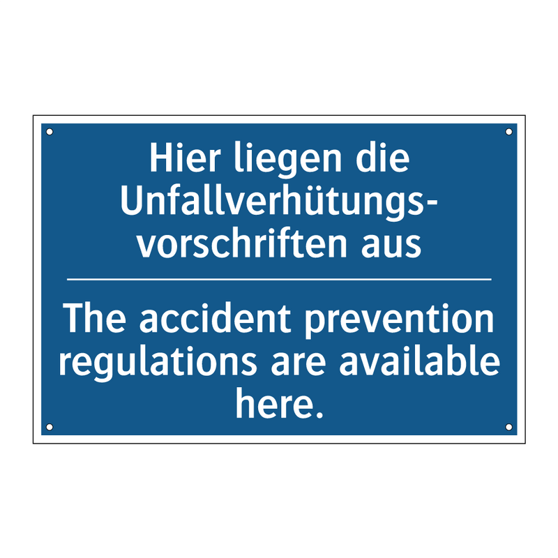 Hier liegen die Unfallverhütungs- /.../ - The accident prevention regulations /.../