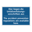 Hier liegen die Unfallverhütungs- /.../ - The accident prevention regulations /.../