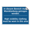 In diesem Bereich muss Warnkleidung /.../ - High visibility clothing must /.../