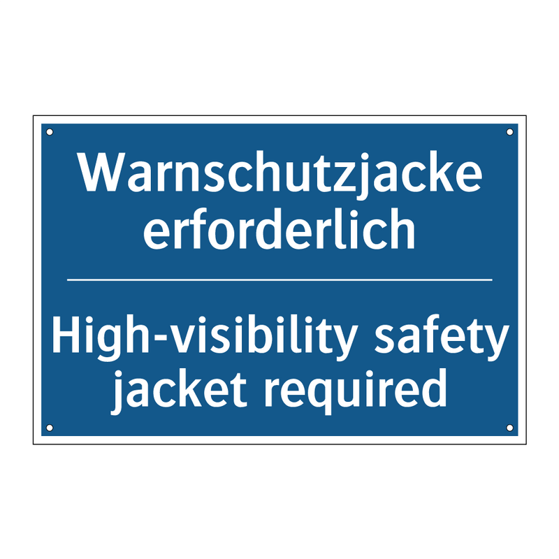 Warnschutzjacke erforderlich - High-visibility safety jacket /.../