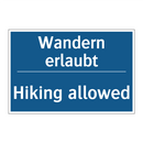 Wandern erlaubt - Hiking allowed