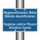 Hygienehinweis Bitte Hände desinfizieren/.../ - Hygiene notice Please disinfect /.../