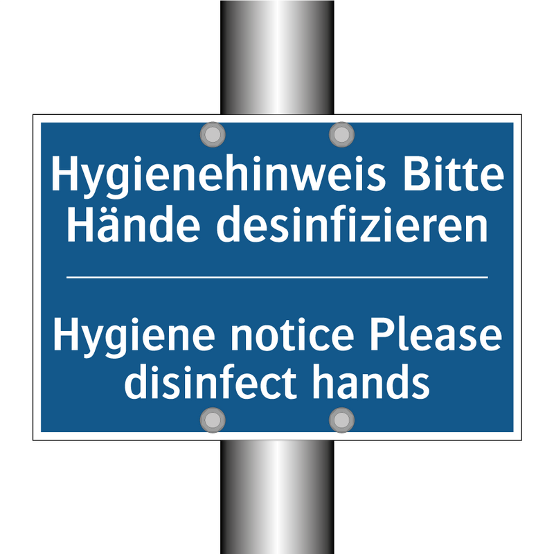 Hygienehinweis Bitte Hände desinfizieren/.../ - Hygiene notice Please disinfect /.../