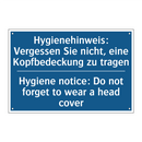 Hygienehinweis: Vergessen Sie /.../ - Hygiene notice: Do not forget /.../
