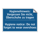 Hygienehinweis: Vergessen Sie /.../ - Hygiene notice: Do not forget /.../