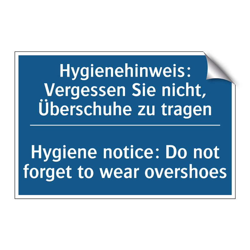 Hygienehinweis: Vergessen Sie /.../ - Hygiene notice: Do not forget /.../