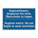 Hygienehinweis: Vergessen Sie /.../ - Hygiene notice: Do not forget /.../