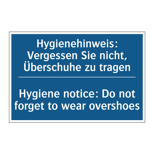 Hygienehinweis: Vergessen Sie /.../ - Hygiene notice: Do not forget /.../